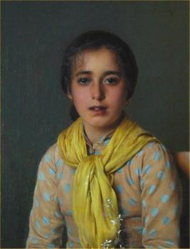 Vittorio Matteo Corcos : Girl with Yellow Shawl